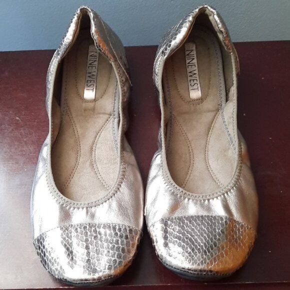 Nine West Lillyo Snakeskin Print Ballet Flats Size 7.5 - Picture 1 of 13